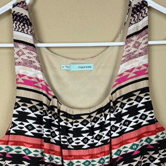 Maurices Sleeveless Stretchy Pink/Black/Tan/Coral Maxi Dress with Elastic Waist - Picture 2 of 11